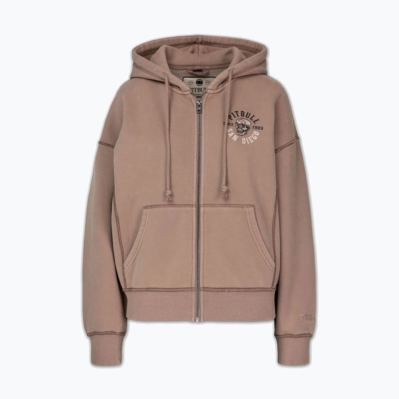 Кофта жіноча Pitbull Skull Surf Hooded Zip chocolate mousse 7