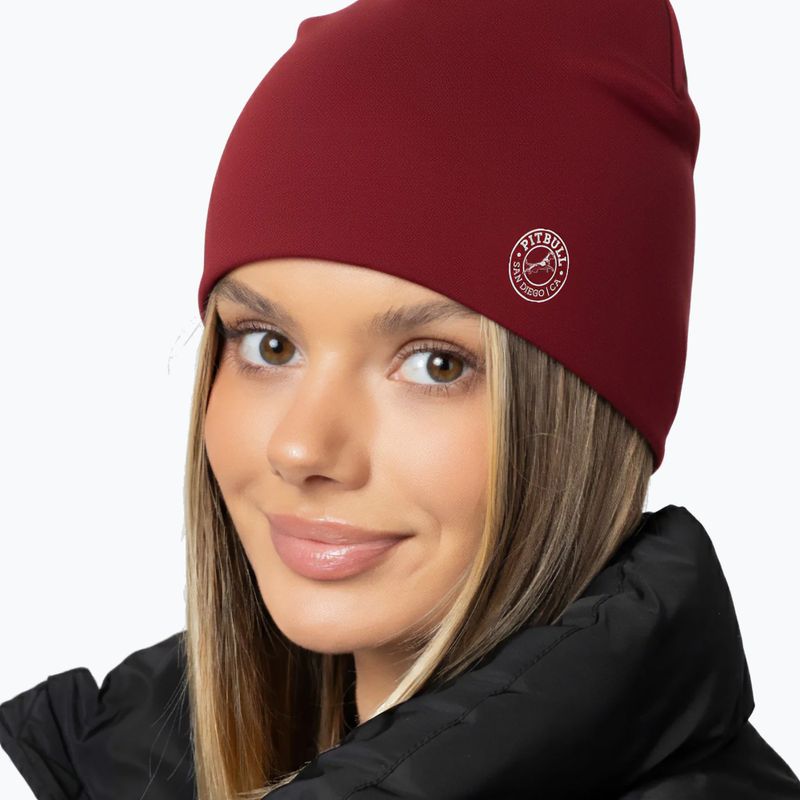 Зимова шапка Pitbull San Diego Ca Beanie burgundy 4