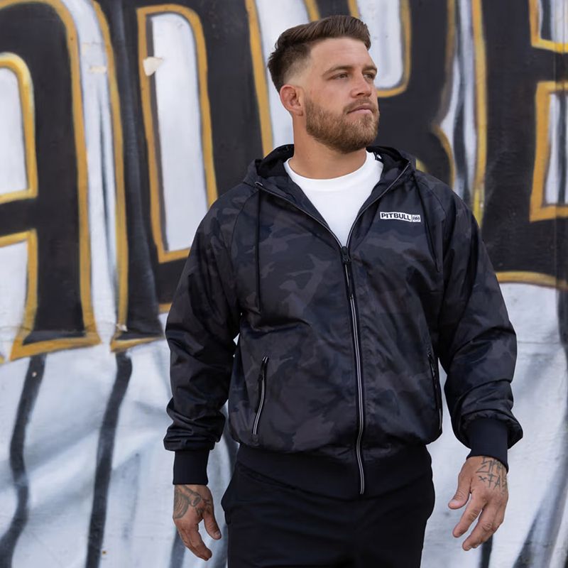 Куртка чоловіча Pitbull Athletic Logo Nylon Hooded black 14