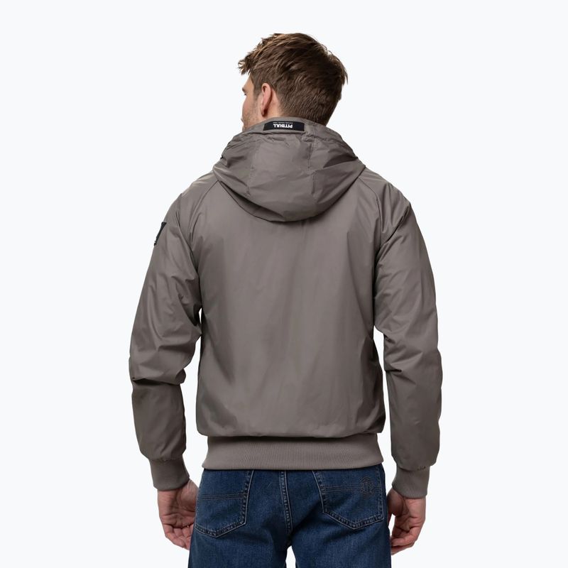 Куртка чоловіча Pitbull Athletic Logo Nylon Hooded taupe 3