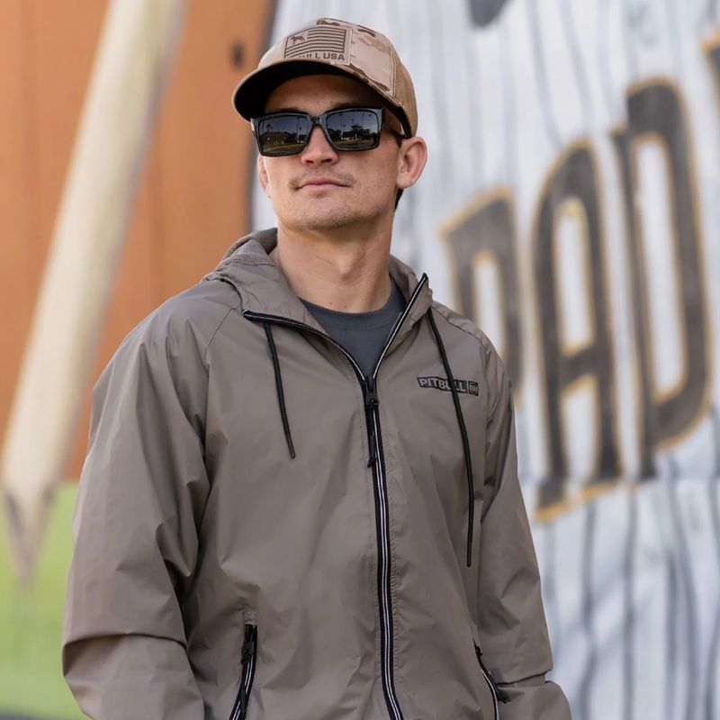 Куртка чоловіча Pitbull Athletic Logo Nylon Hooded taupe 14
