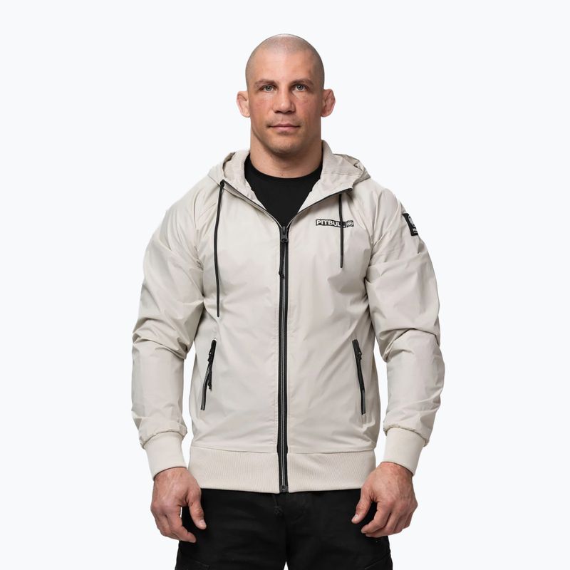 Куртка чоловіча Pitbull Athletic Logo Nylon Hooded light sand 4
