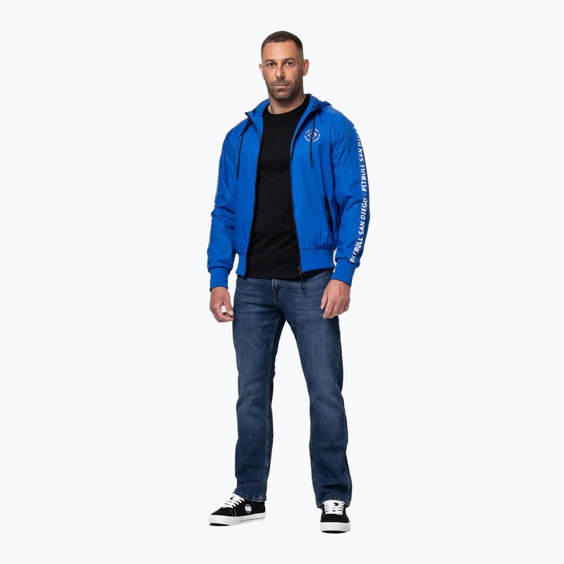 Куртка чоловіча Pitbull Athletic Tape Nylon Hooded electric blue 2