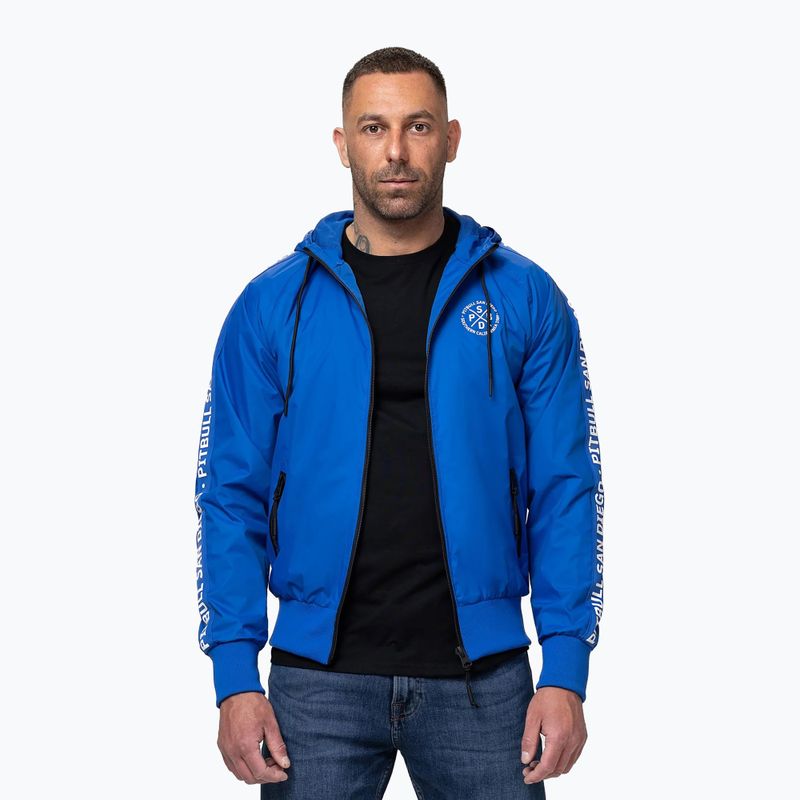 Куртка чоловіча Pitbull Athletic Tape Nylon Hooded electric blue 4