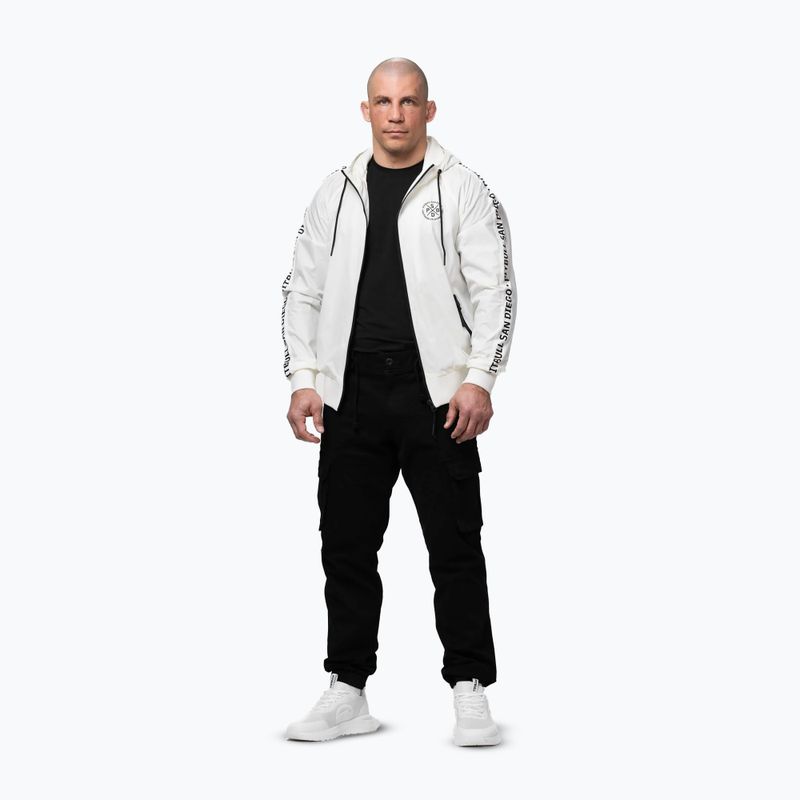 Куртка чоловіча Pitbull Athletic Tape Nylon Hooded off white 2