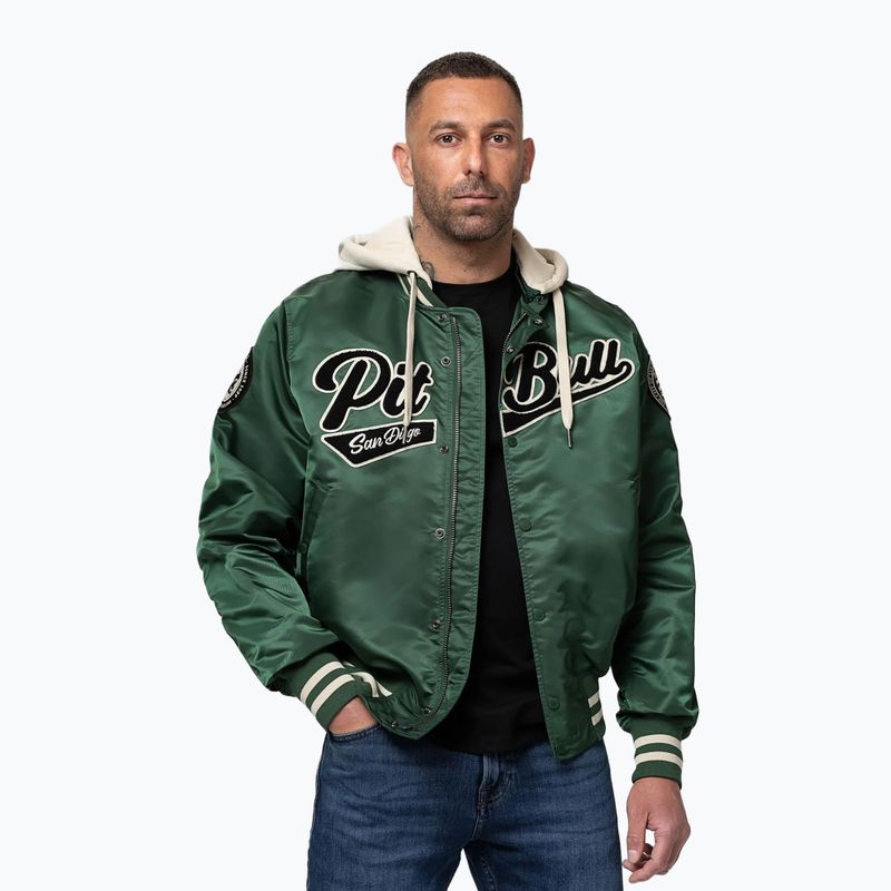 Куртка чоловіча Pitbull Mason San Diego Baseball Hooded bottle green/beige