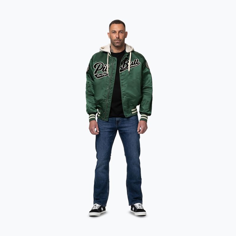 Куртка чоловіча Pitbull Mason San Diego Baseball Hooded bottle green/beige 2