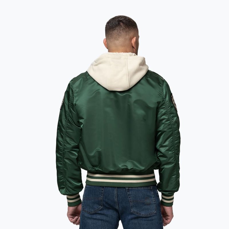 Куртка чоловіча Pitbull Mason San Diego Baseball Hooded bottle green/beige 3