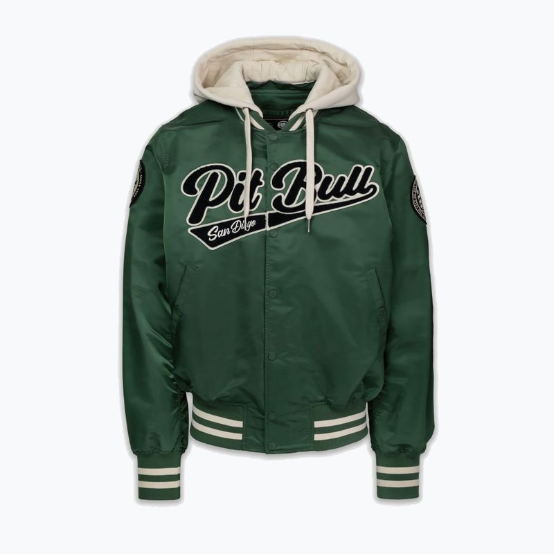 Куртка чоловіча Pitbull Mason San Diego Baseball Hooded bottle green/beige 4
