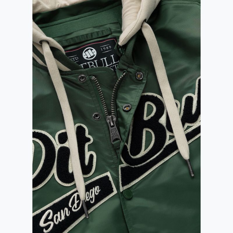 Куртка чоловіча Pitbull Mason San Diego Baseball Hooded bottle green/beige 11