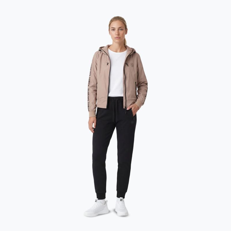 Куртка жіноча Pitbull Aaricia Stripes Nylon Hooded dark sand 2