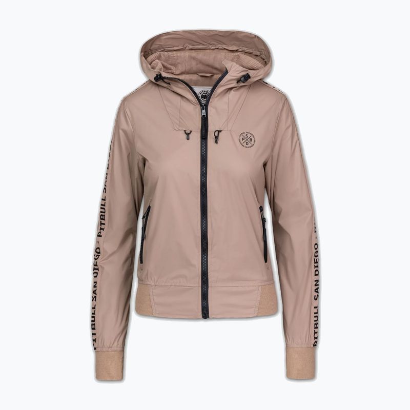 Куртка жіноча Pitbull Aaricia Stripes Nylon Hooded dark sand 3