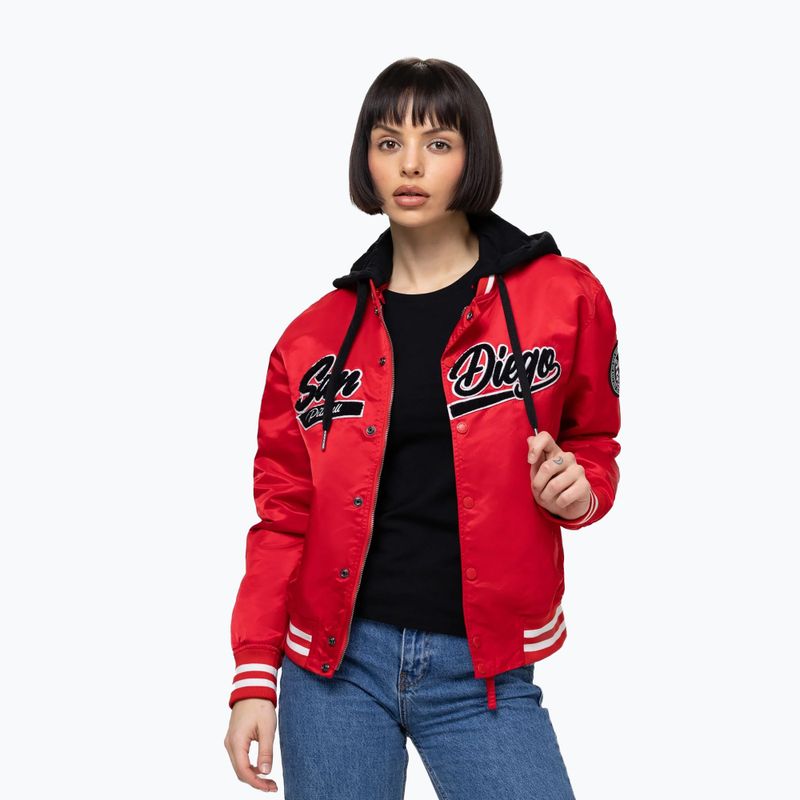 Куртка жіноча Pitbull Angela San Diego Hooded Varsity fluo/red 4