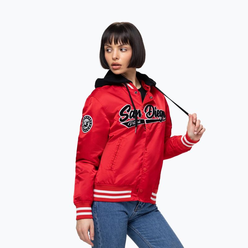 Куртка жіноча Pitbull Angela San Diego Hooded Varsity fluo/red 5