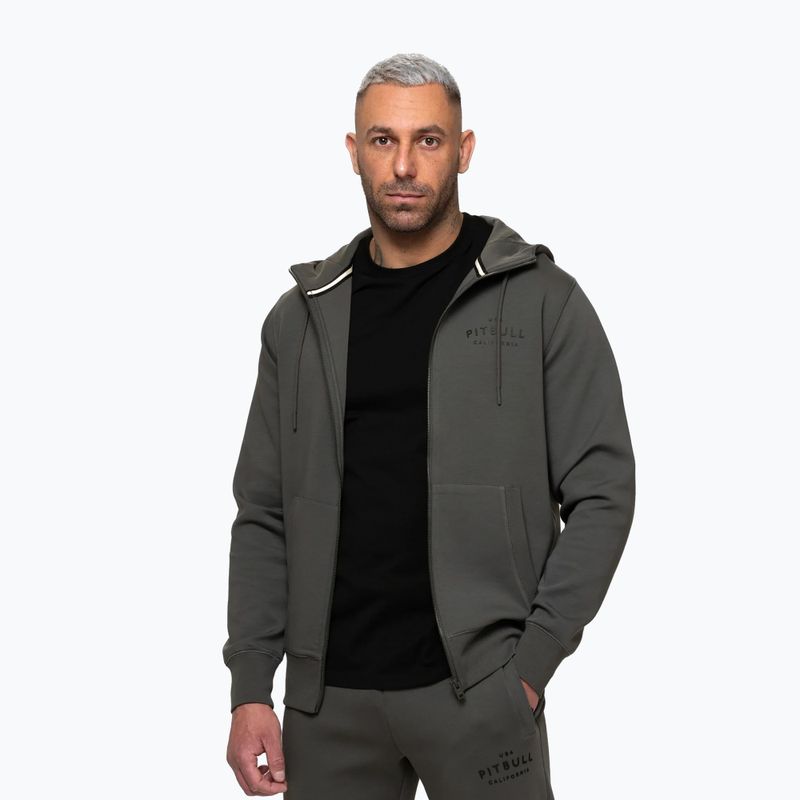 Кофта чоловіча Pitbull Sampson Hooded Zip Sweatshirt grey/green 4