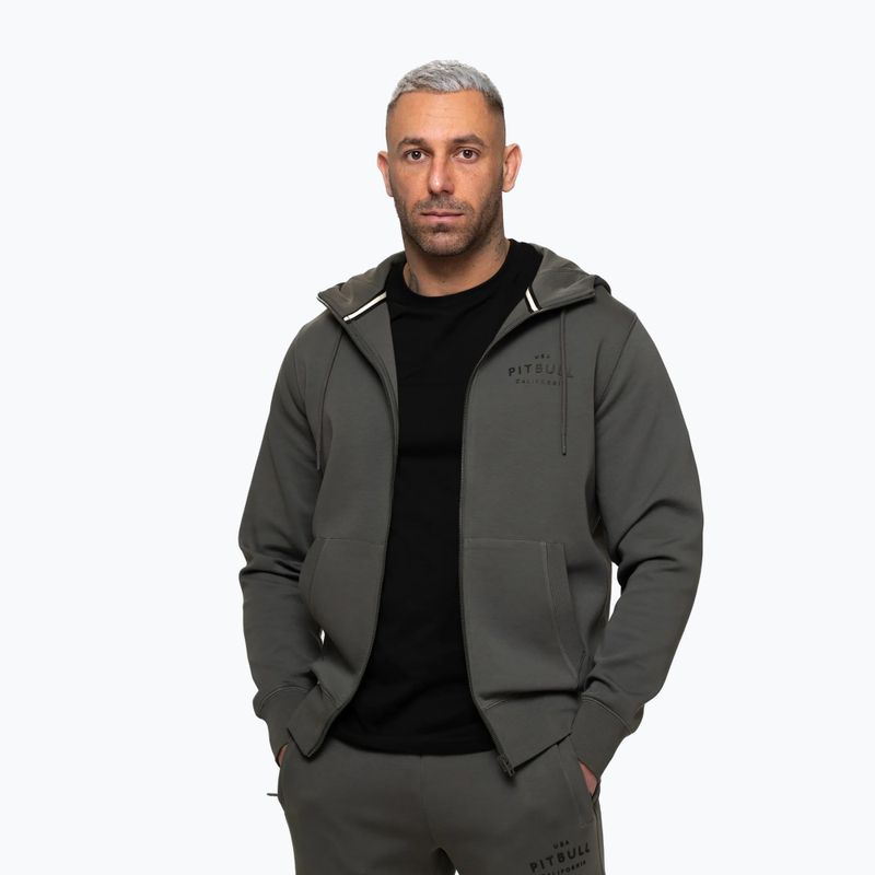 Кофта чоловіча Pitbull Sampson Hooded Zip Sweatshirt grey/green 5