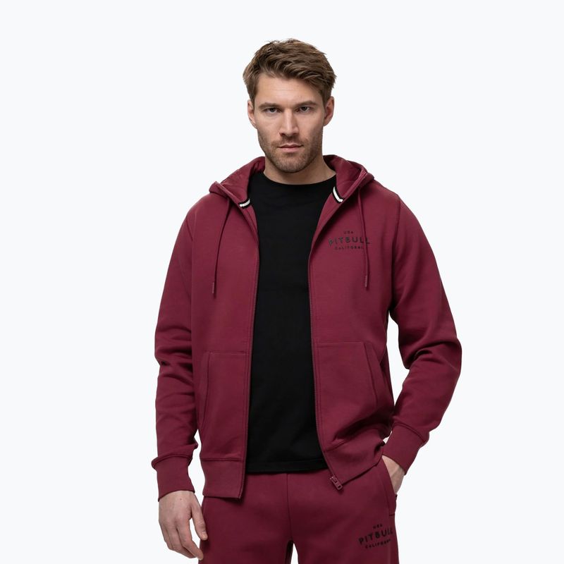 Кофта чоловіча Pitbull Sampson Hooded Zip Sweatshirt burgundy 4