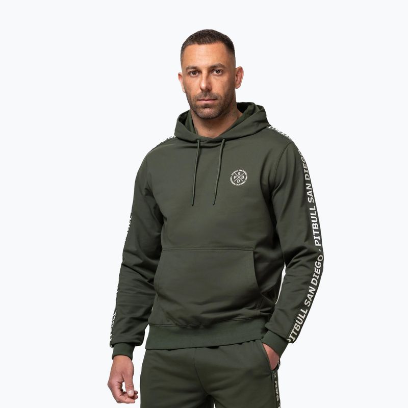Кофта чоловіча Pitbull Tape Parker Hooded old green 4