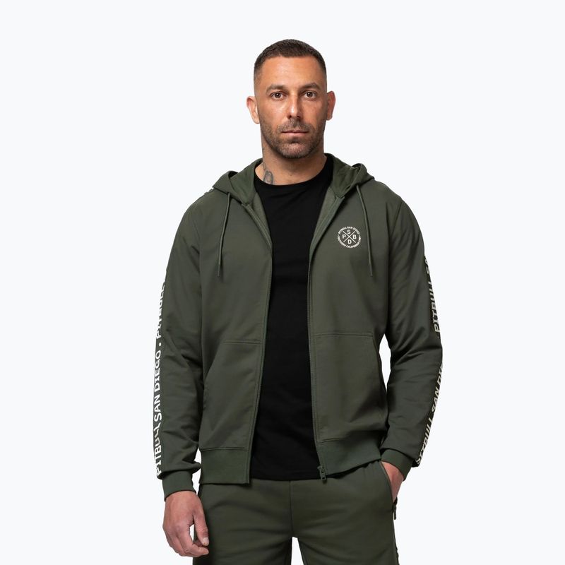 Кофта чоловіча Pitbull Tape Parker Hooded Zip old green 4