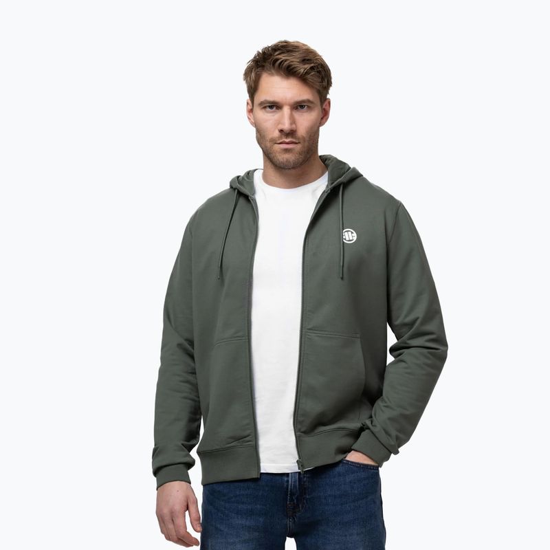Кофта чоловіча Pitbull Nugget Small Logo Hooded Zip sage green 4