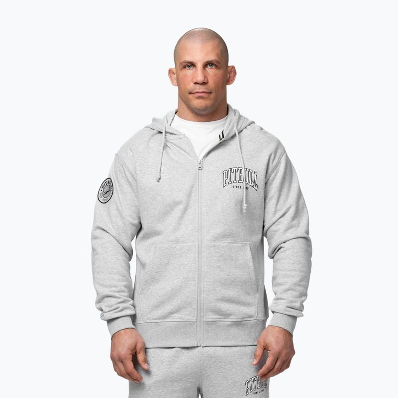 Кофта чоловіча Pitbull Badger Hooded Zip grey/melange