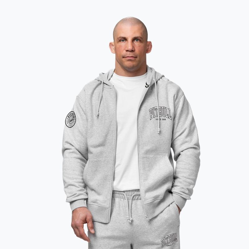Кофта чоловіча Pitbull Badger Hooded Zip grey/melange 5