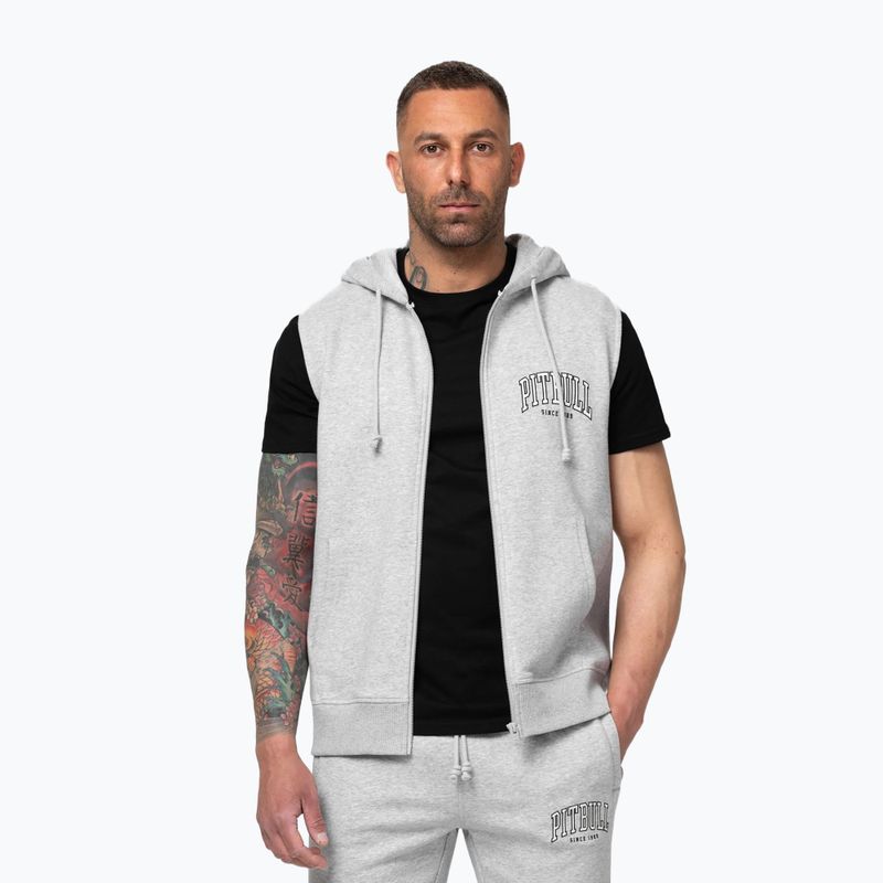 Кофта чоловіча Pitbull Badger Hooded Vest Zip grey/melange 4