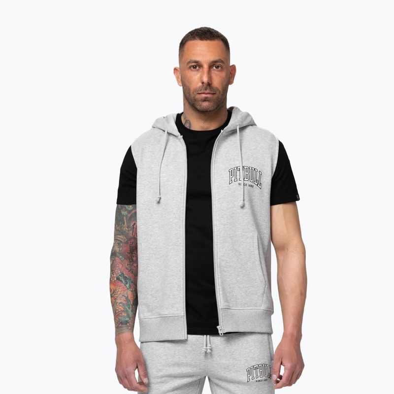 Кофта чоловіча Pitbull Badger Hooded Vest Zip grey/melange 5