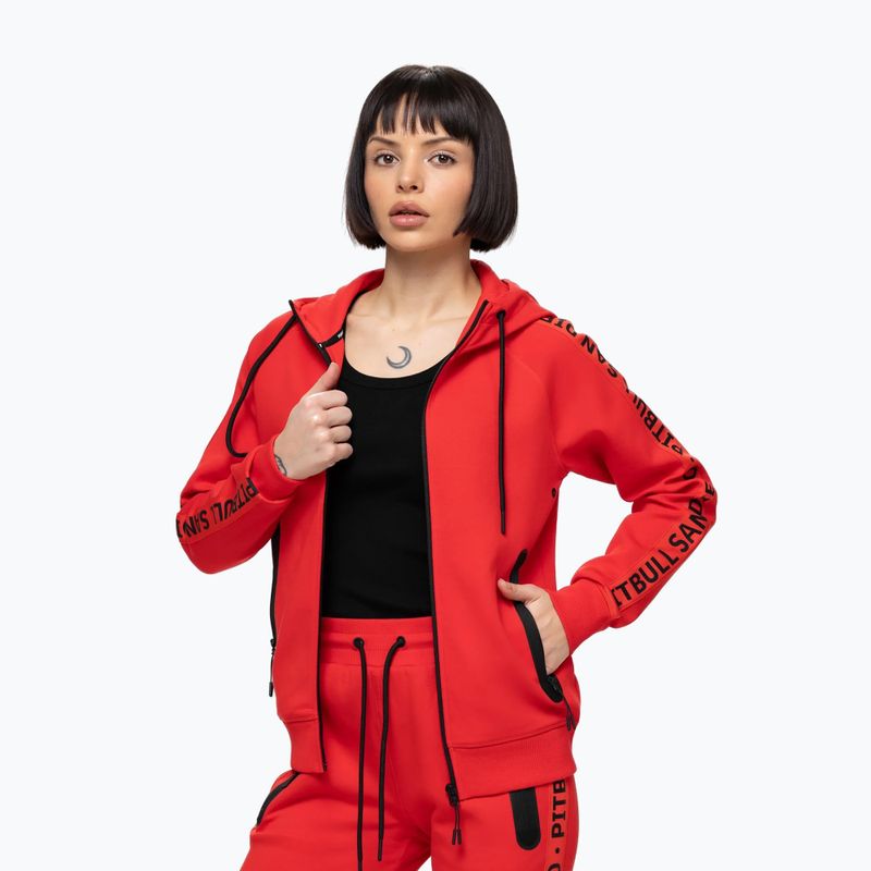 Кофта жіноча Pitbull Explory Tape Hooded Zip fluo/red 5