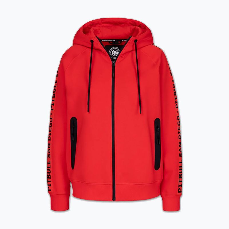 Кофта жіноча Pitbull Explory Tape Hooded Zip fluo/red 6