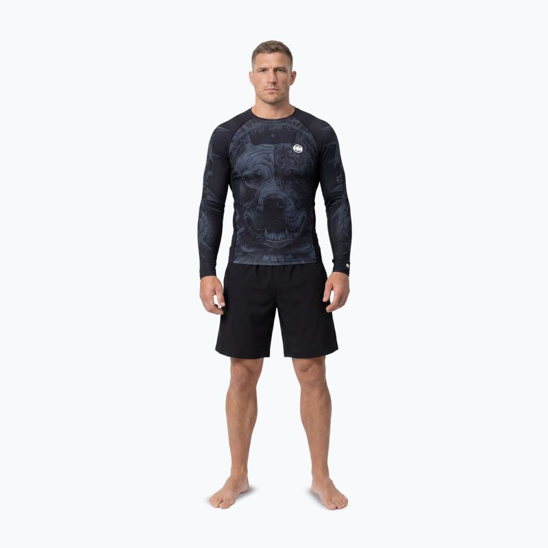 Чоловіча рашгард з довгим рукавом Pitbull World Rashguard black 2