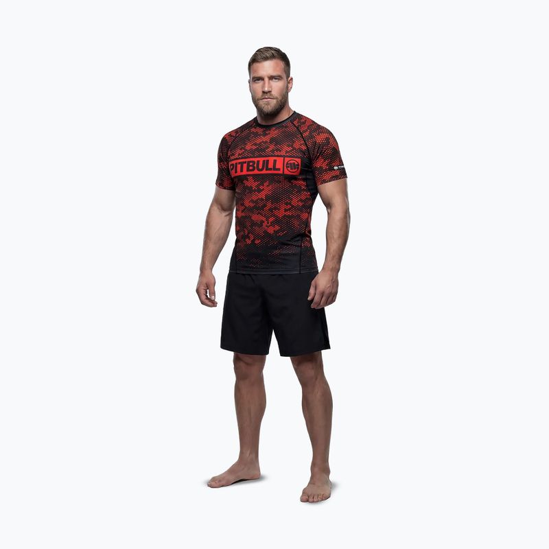 Рашгард чоловічий Pitbull Hex Camo Hilltop Rashguard red 2