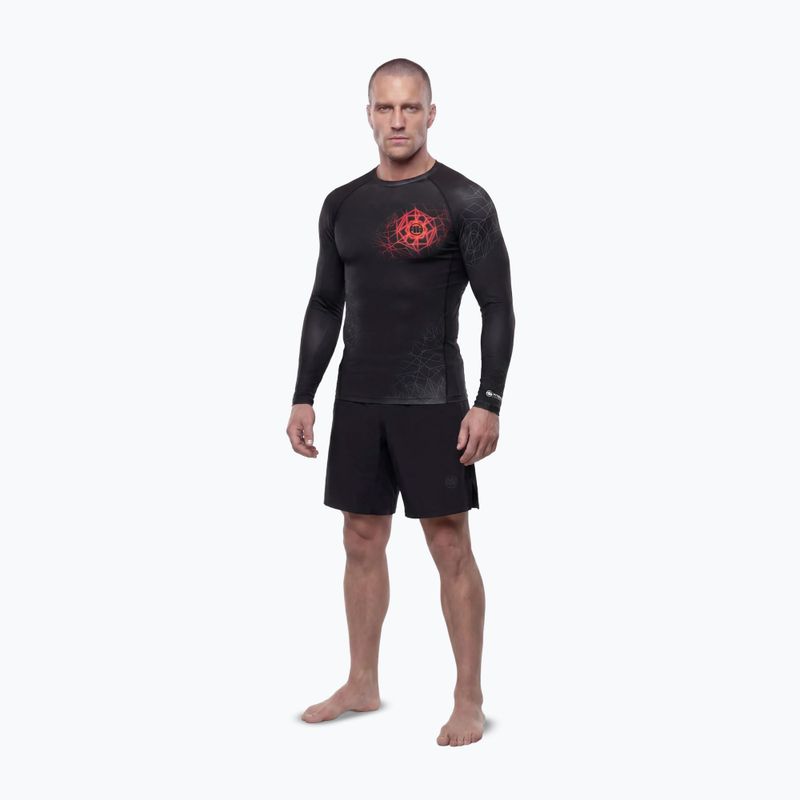 Чоловіча рашгард з довгим рукавом Pitbull Ray Rashguard fluo/red 2