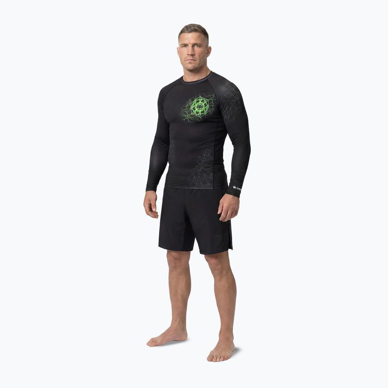 Чоловіча рашгард з довгим рукавом Pitbull Ray Rashguard fluo green 2