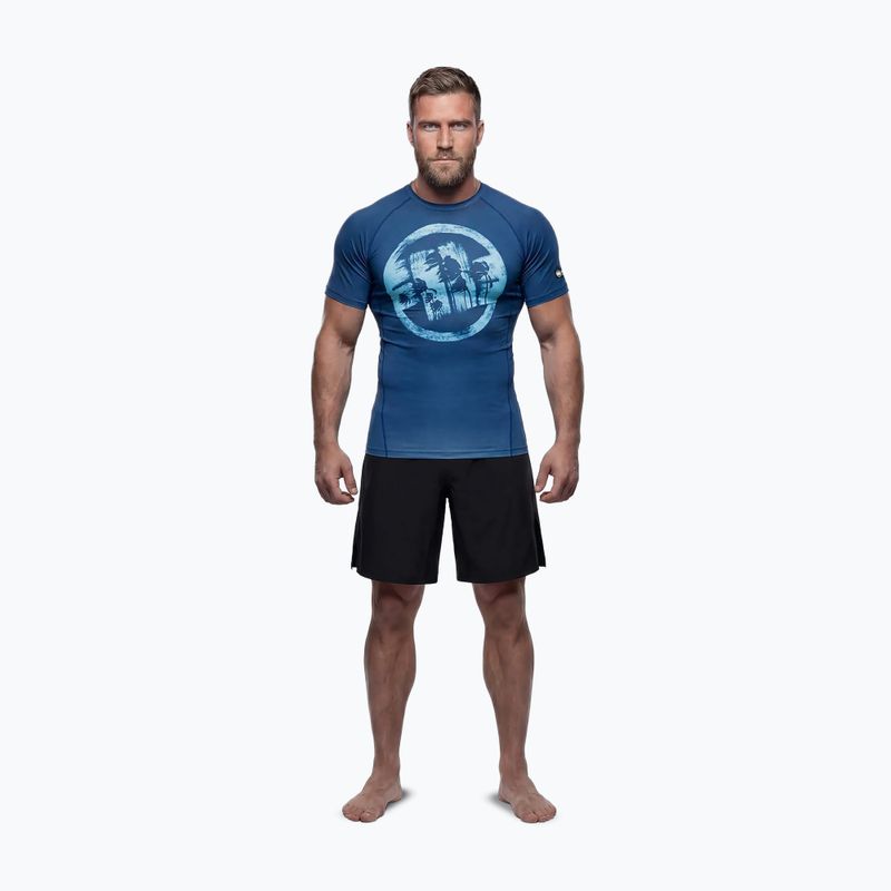 Футболка чоловіча Pitbull Rashguard Logo Palms blue 2