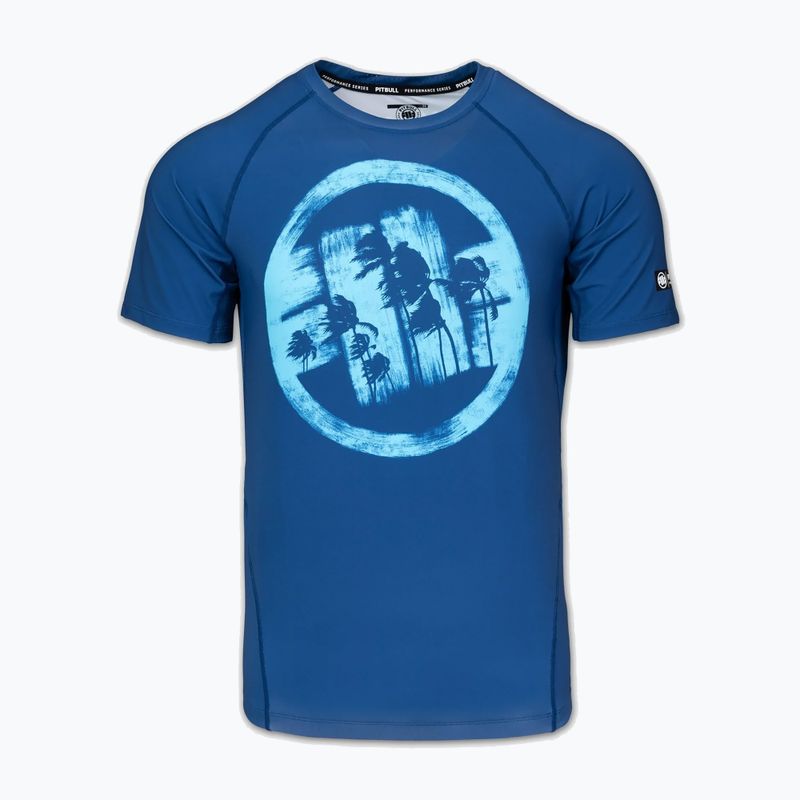 Футболка чоловіча Pitbull Rashguard Logo Palms blue 3