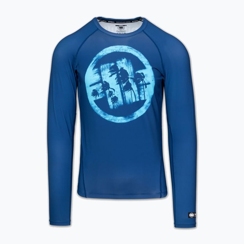 Чоловіча рашгард з довгим рукавом Pitbull Rashguard Logo Palms blue 3