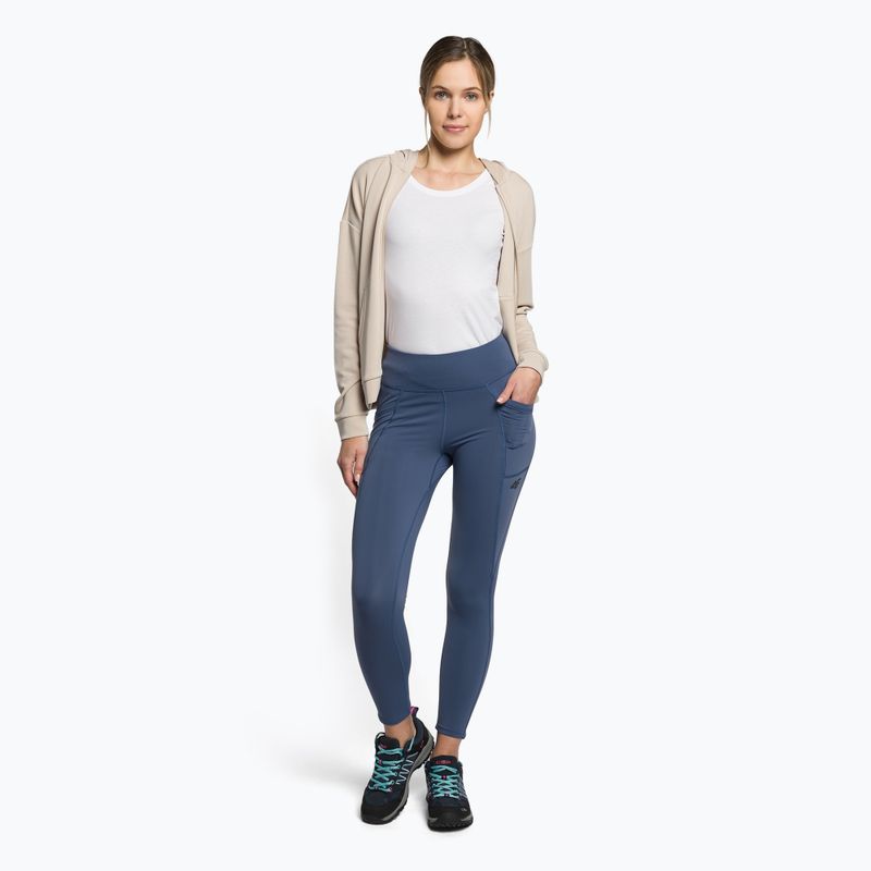Штани трекінгові жіночі 4F SPDTR060 denim 2