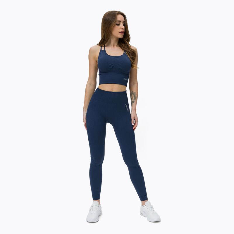 Легінси безшовні жіночі STRONG POINT SHAPE & COMFORT (PUSH UP) сині 1133 2