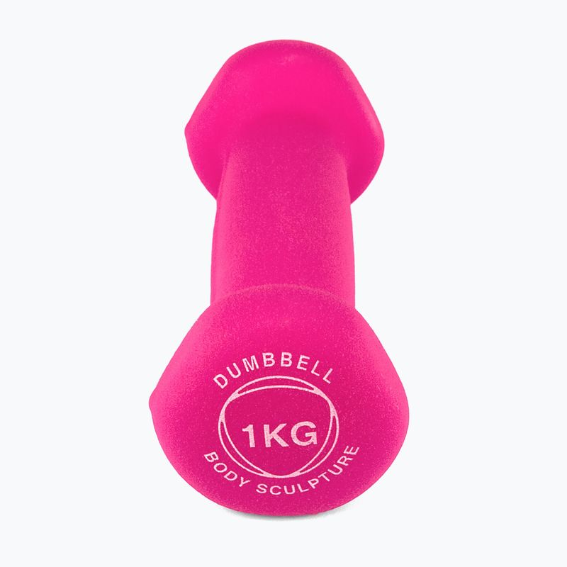 Гантеля гумова Body Sculpture BW 513 z PVC 1 kg pink 3