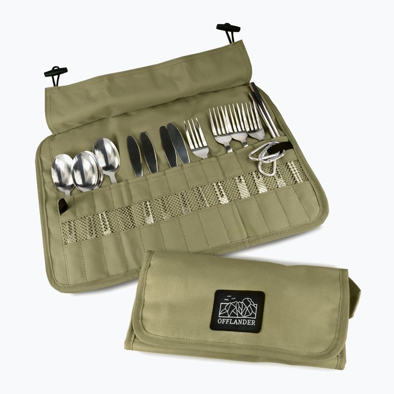 Набір столових приборів OFFLANDER Camping Cutlery Set with Case green 2