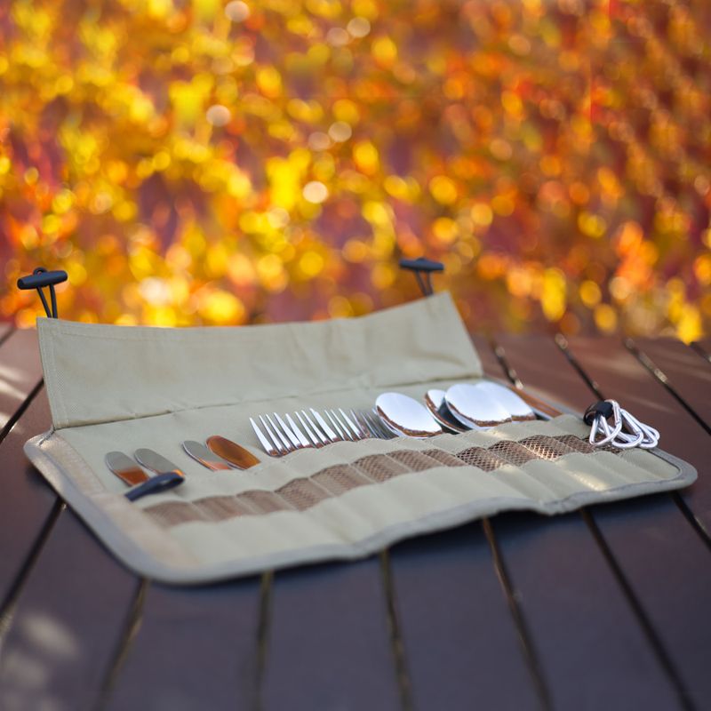 Набір столових приборів OFFLANDER Camping Cutlery Set with Case green 9