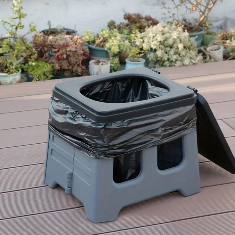 Туалет туристичний OFFLANDER Portable Folding Camping Toilet black 5
