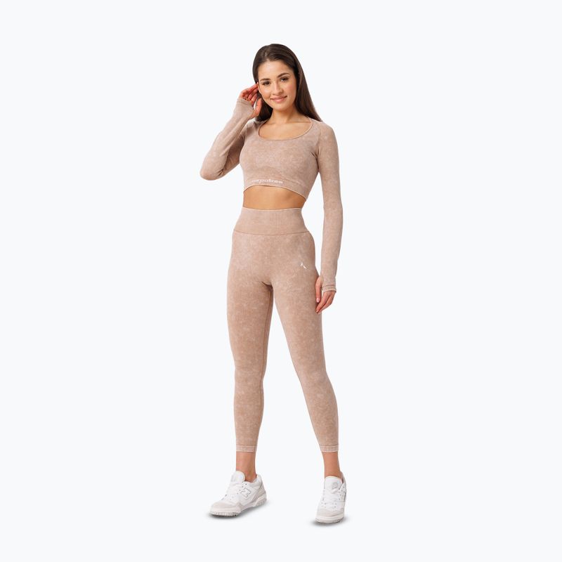 Лонгслів для тренувань жіночий Carpatree Yasmine Seamless beige stone wash 2