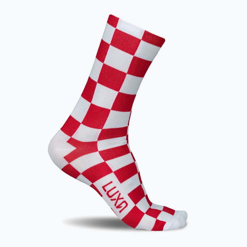 Велошкарпетки Luxa Squares біло-червоні LUAMSSQRS