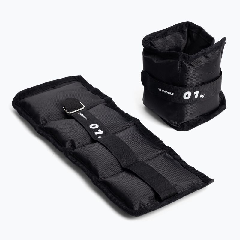 Обважнювачі для щиколоток та зап'ястя Gipara Fitness 2 x 1 кг чорні 3018 2