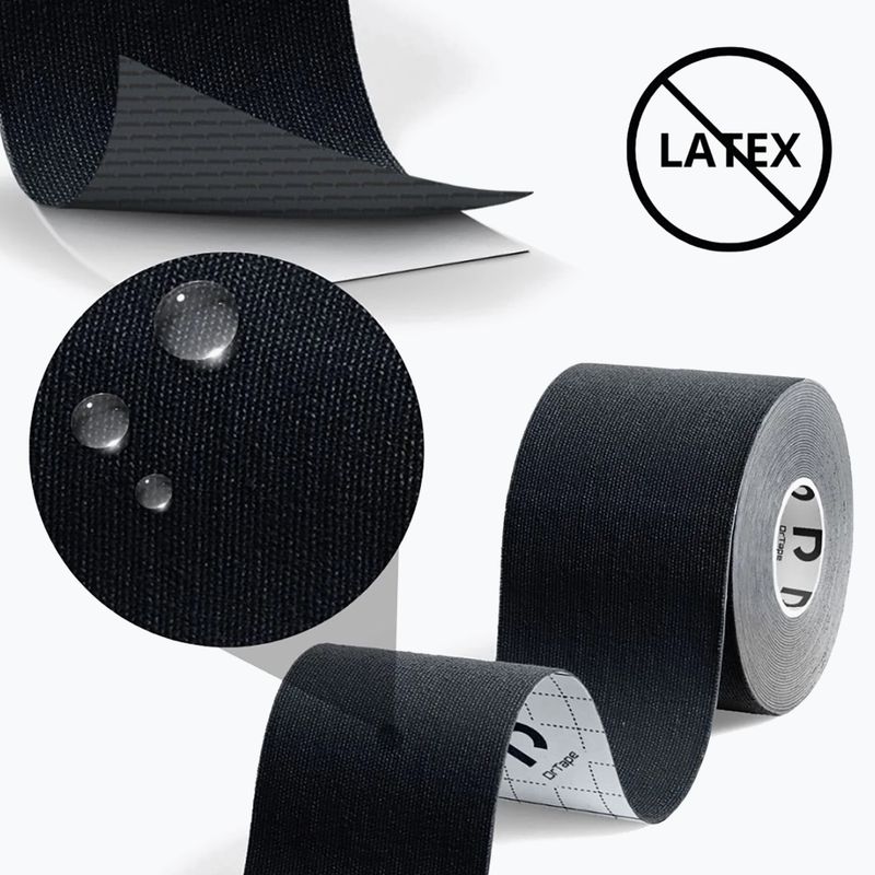 Стрічка для кінезіотейпування DrTape Kinesiology Tape black 3