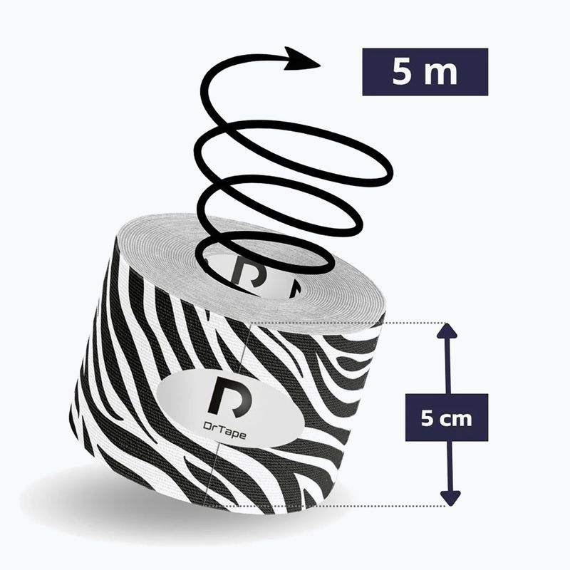 Стрічка для кінезіотейпування DrTape Kinesiology Tape zebra 2