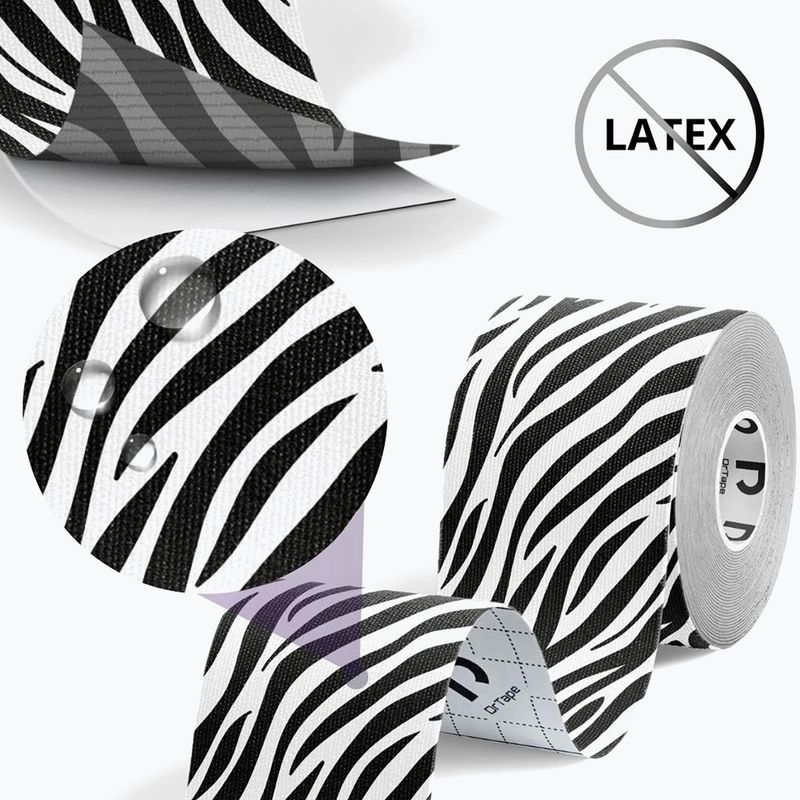 Тейп для кінезіотерапії DrTape Kinesiology Tape zebra 3