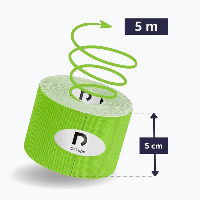 Тейп для кінезіотерапії DrTape Kinesiology Tape зелений 2